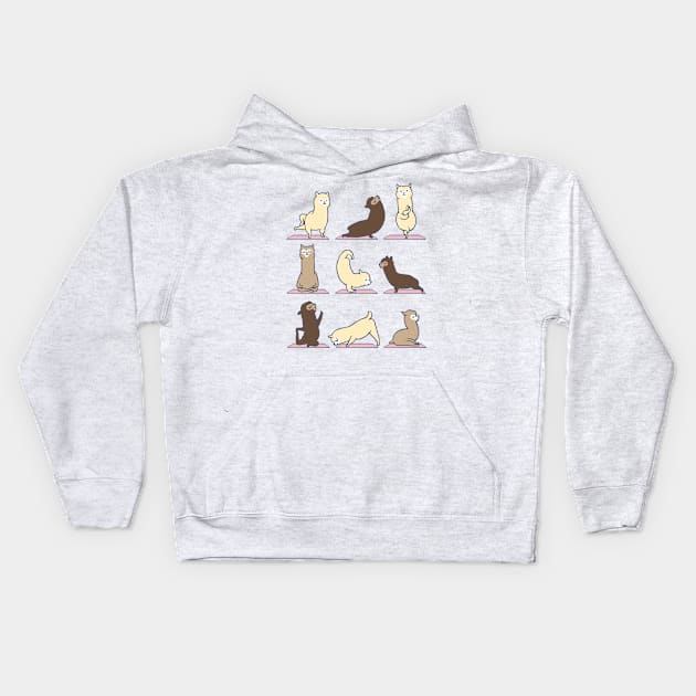 ALPACA YOGA Kids Hoodie by huebucket